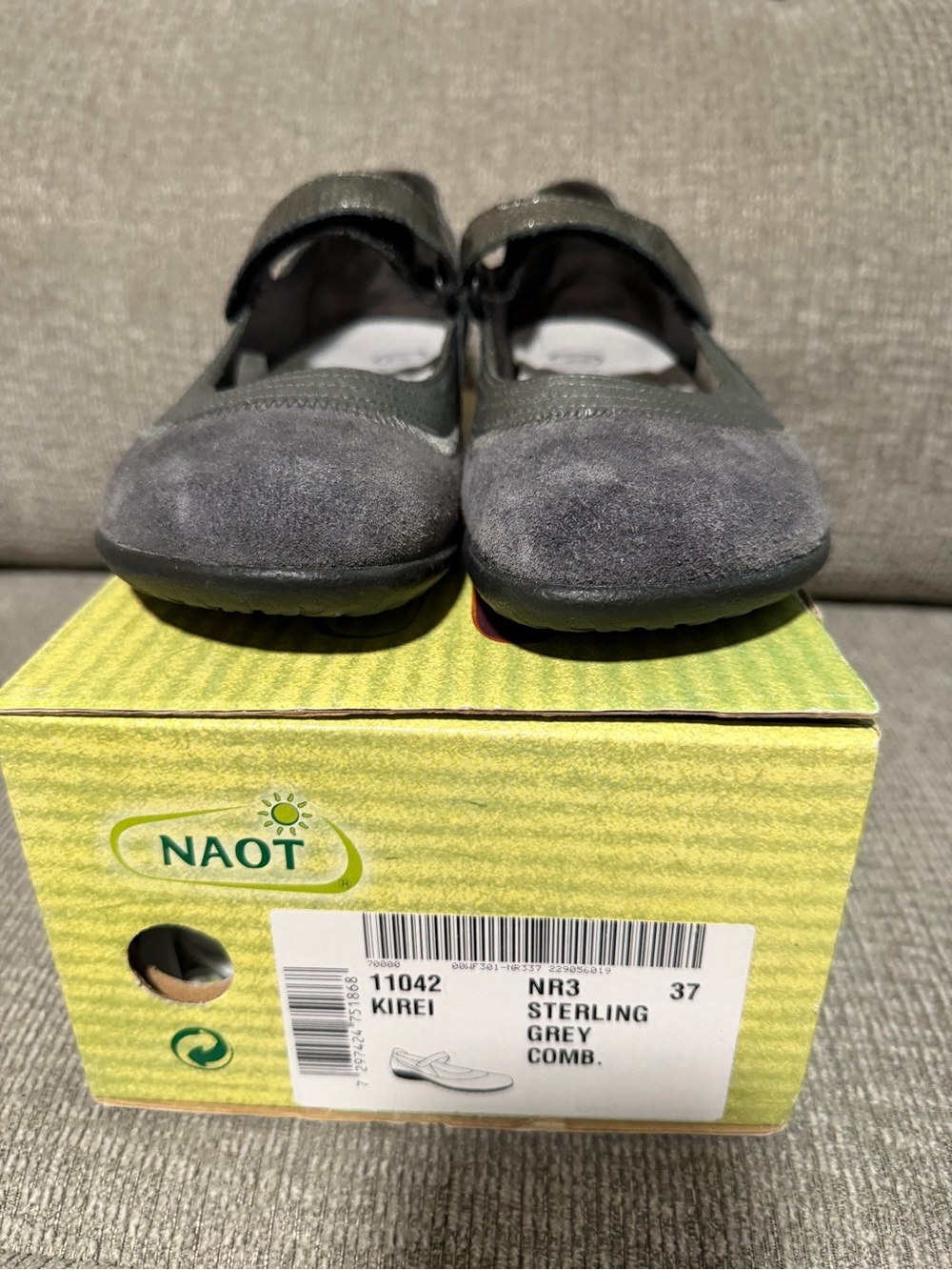 Naot Kirei Women's Mary Jane shoes size 37 sterling grey (US size 6)